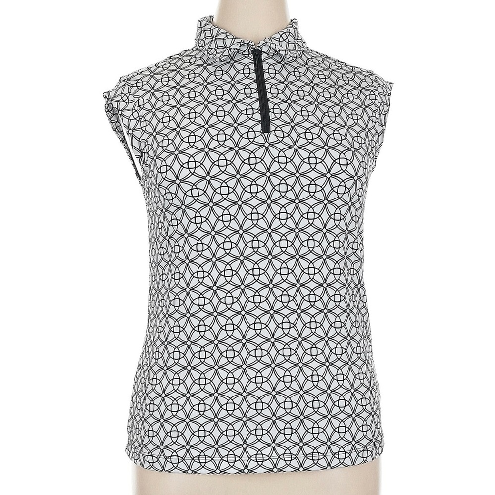 Stylish Black and White Sleeveless Muscle Tee